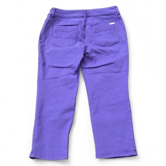 So Slimming by Chico's Women's 0.5 (XS/Size 6) Dark Lavender Cropped Denim Jeans - Picture 5 of 16